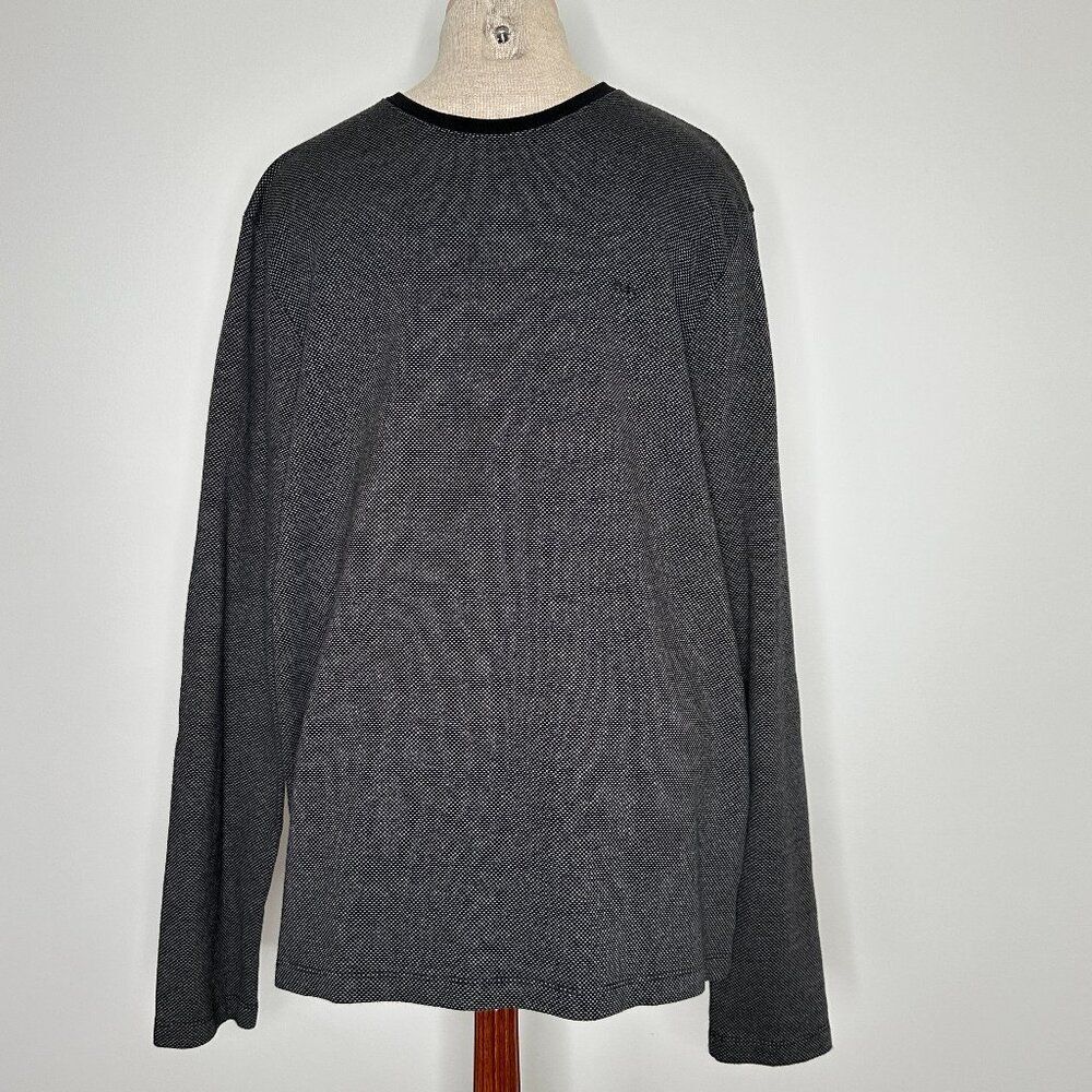 Michael Kors Men's Crewneck Black and Tan Pullover Knit Cotton Blend Sweater Lg